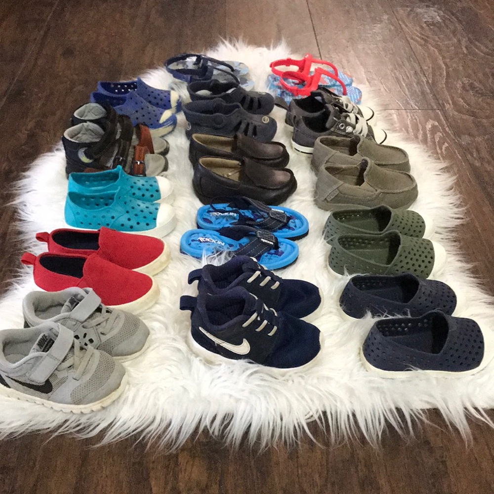 15 pairs of toddler boy shoes